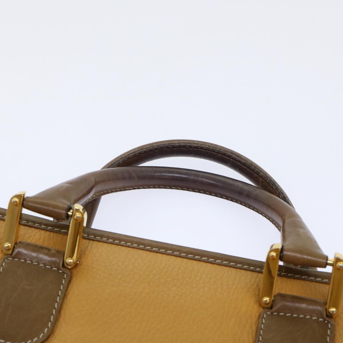 LOEWE Hand Bag Leather Yellow Auth ep1334