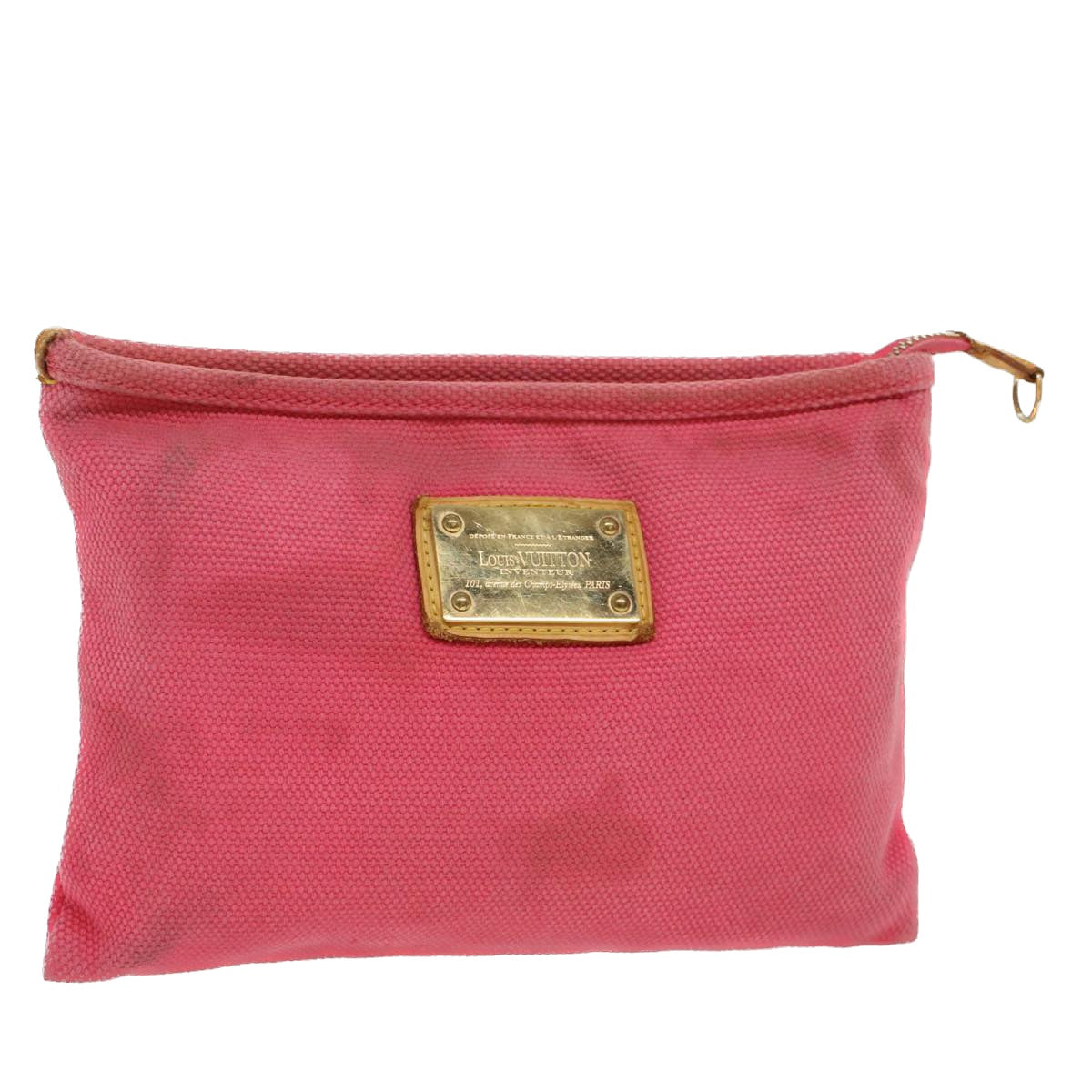 LOUIS VUITTON Antigua Pochette Plat GM Clutch Bag Pink M40065 LV Auth ep1350