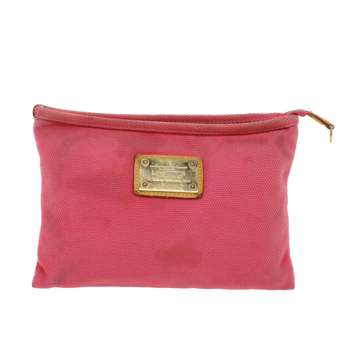 LOUIS VUITTON Antigua Pochette Plat GM Clutch Bag Pink M40065 LV Auth ep1350