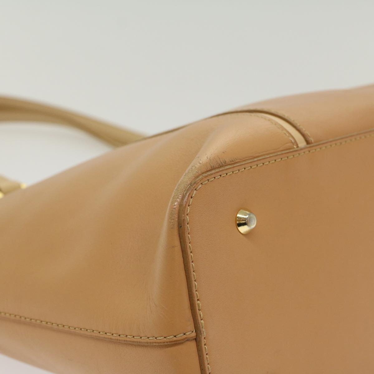 BURBERRY Shoulder Bag Leather Beige Auth ep1355