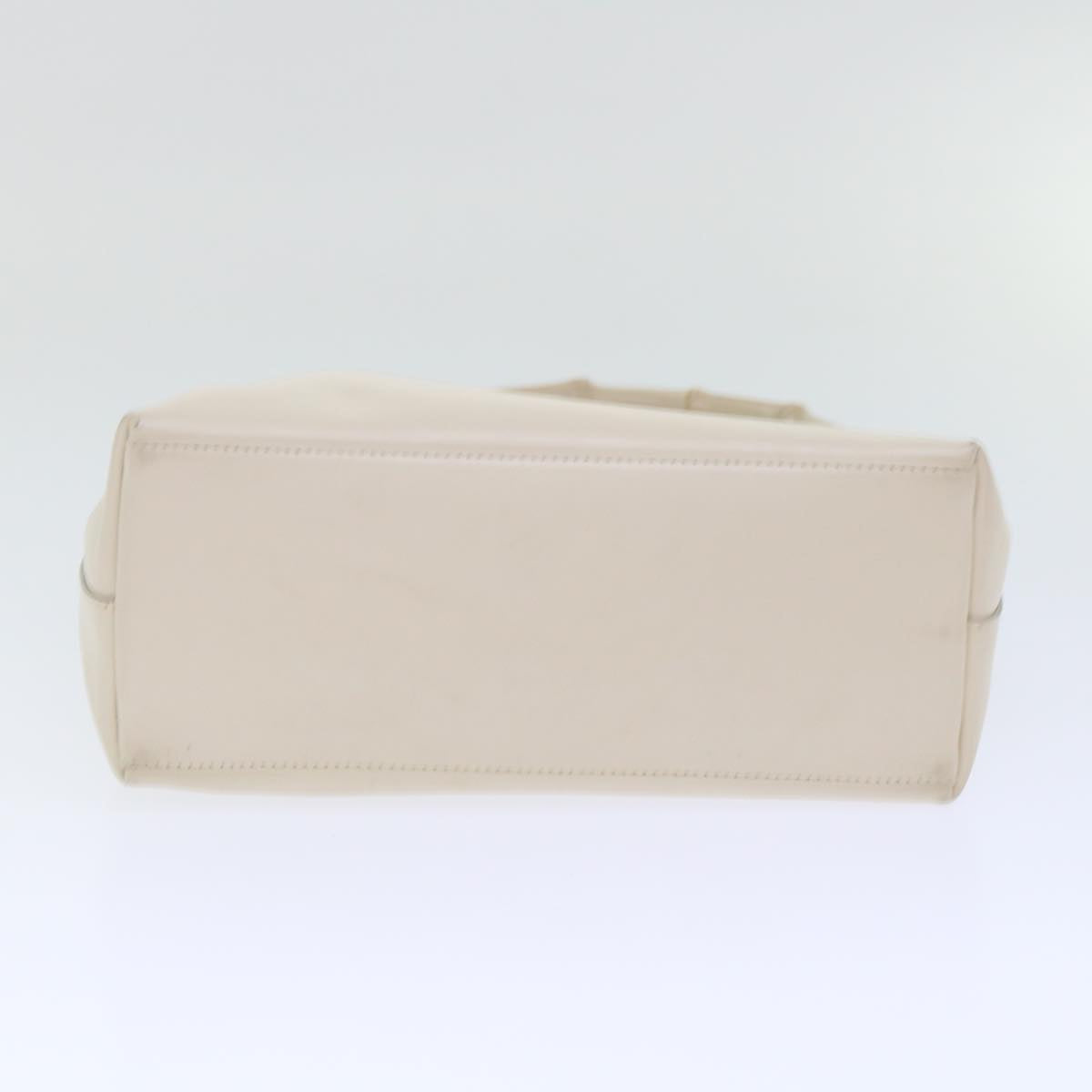 GUCCI Bamboo Shoulder Bag Leather White 001-2113-1880 Auth ep1363