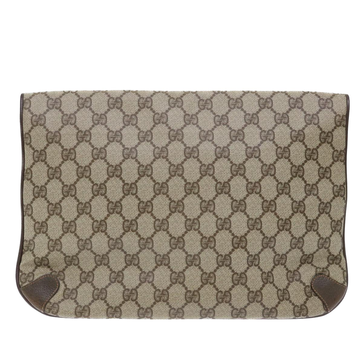 GUCCI GG Canvas Clutch Bag PVC Leather Beige Auth ep1382 - 0