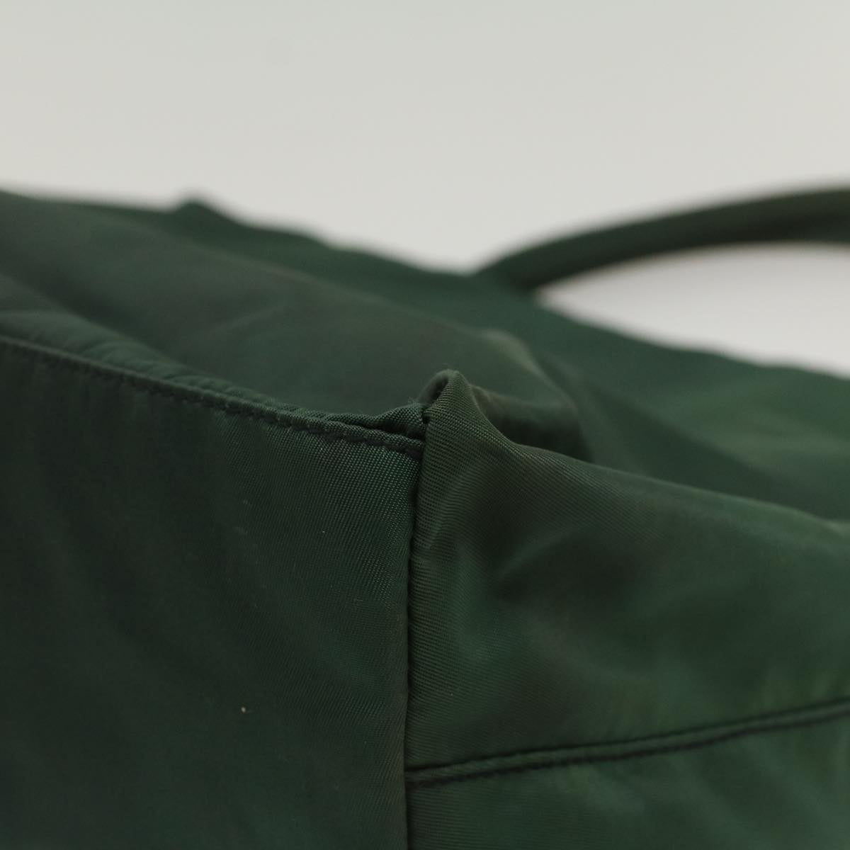 PRADA Hand Bag Nylon Green Auth ep1400