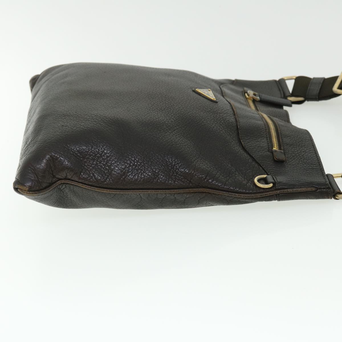 PRADA Shoulder Bag Leather Brown Auth ep1445