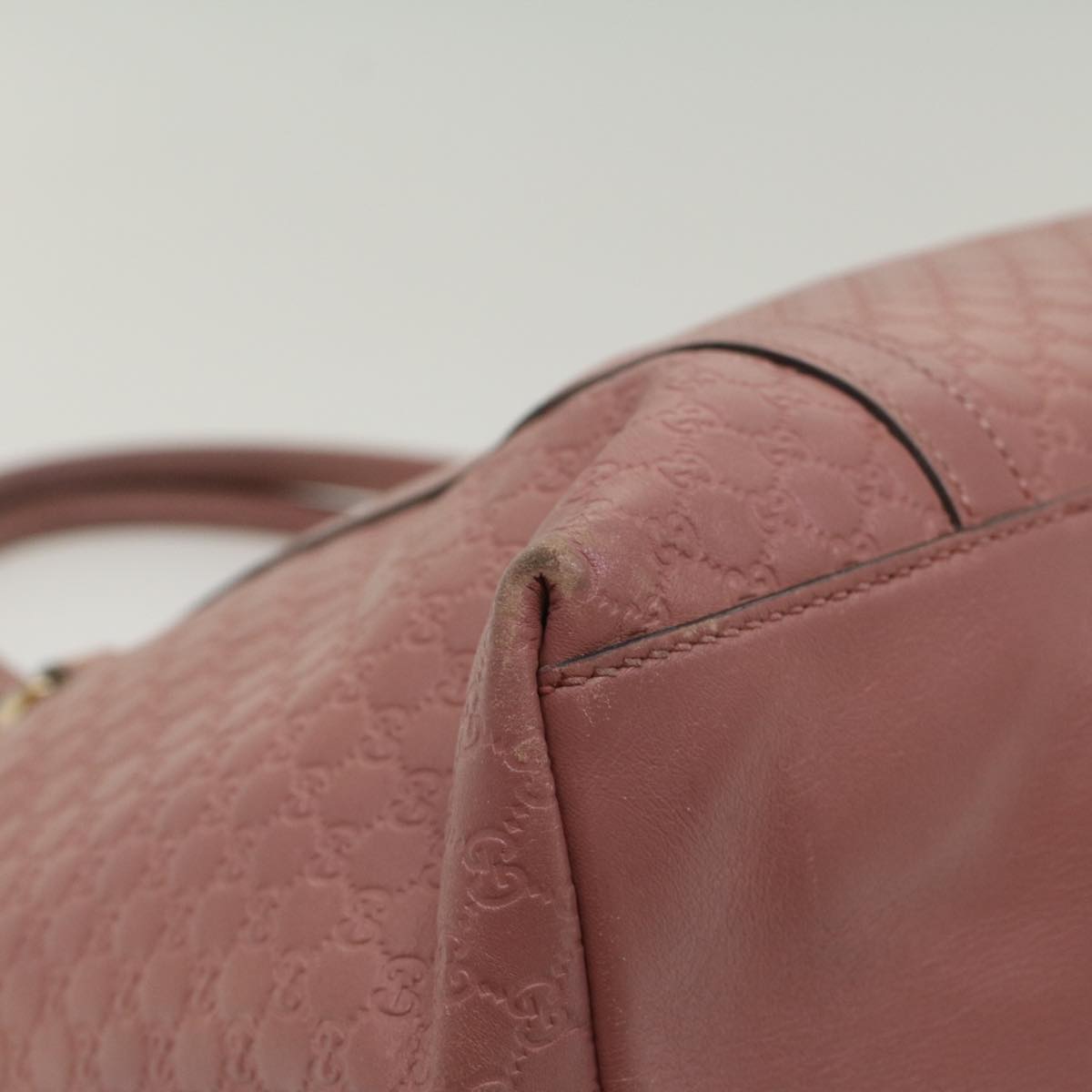 GUCCI Micro GG Canvas Shoulder Bag Pink 449657 Auth ep1458