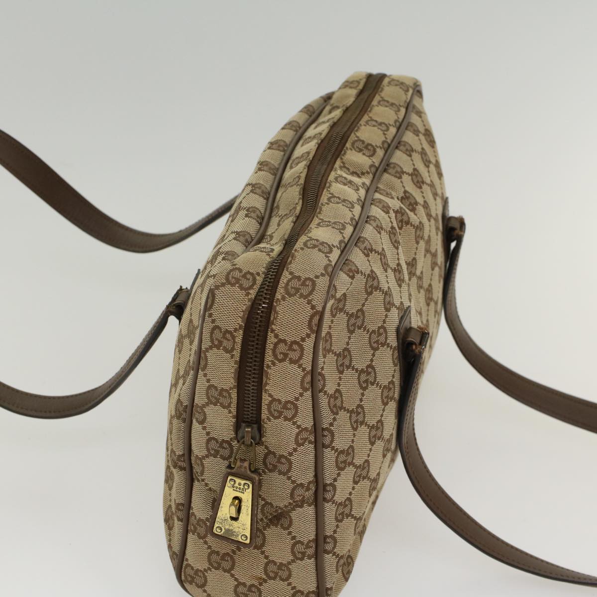 GUCCI GG Canvas Shoulder Bag Beige Brown 90674 Auth ep1460