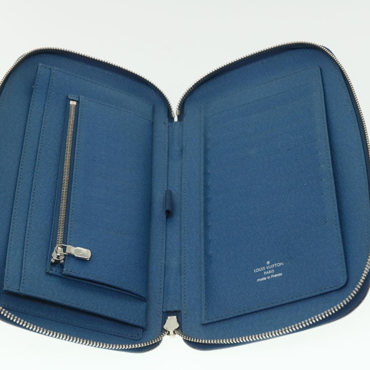 LOUIS VUITTON Epi Organizer Atholl Clutch Bag Blue M60731 LV Auth ep1462