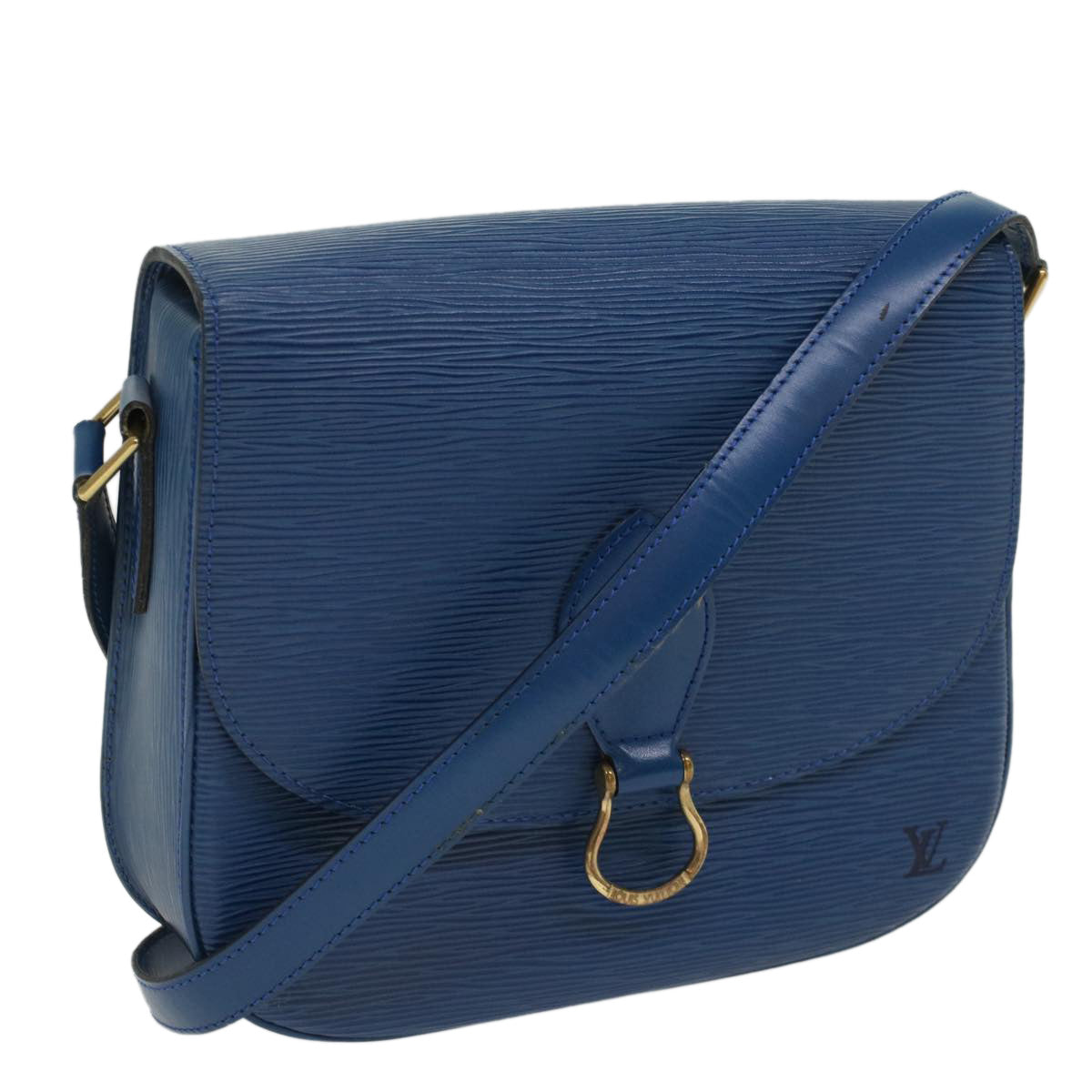 LOUIS VUITTON Epi Saint Cloud GM Shoulder Bag Blue M52195 LV Auth ep1467