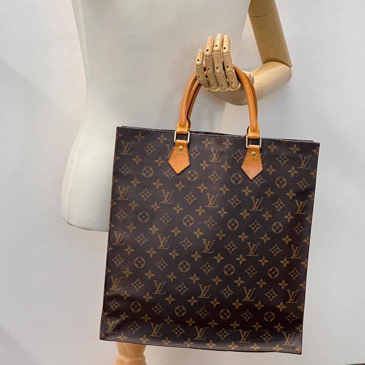 LOUIS VUITTON Monogram Sac Plat Hand Bag M51140 LV Auth ep149