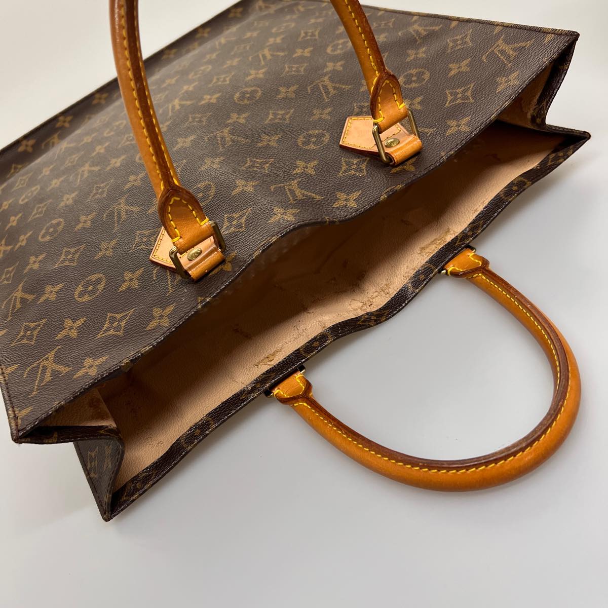 LOUIS VUITTON Monogram Sac Plat Hand Bag M51140 LV Auth ep149