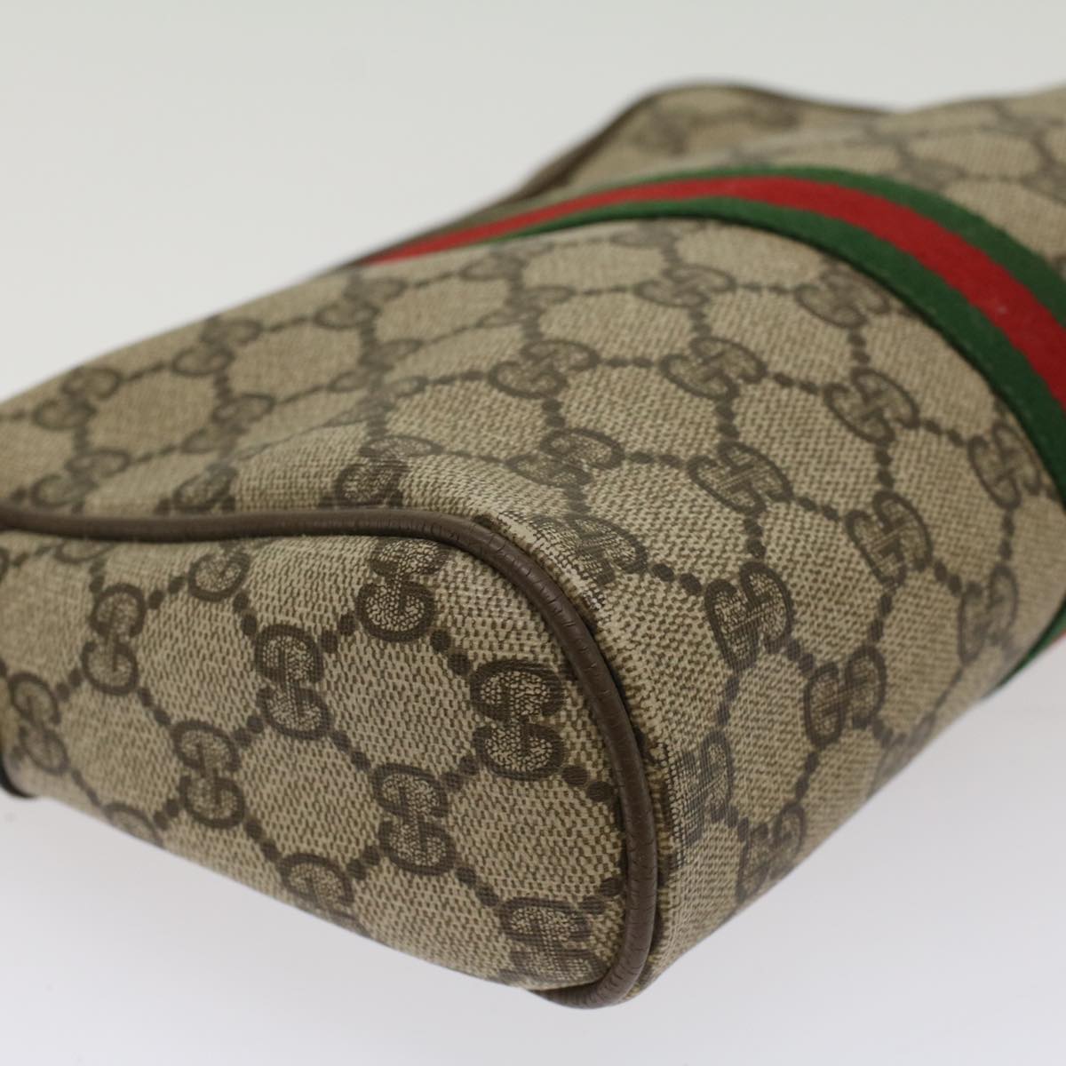 GUCCI GG Canvas Web Sherry Line Clutch Bag Beige Red Green 89 01 012 Auth ep1565