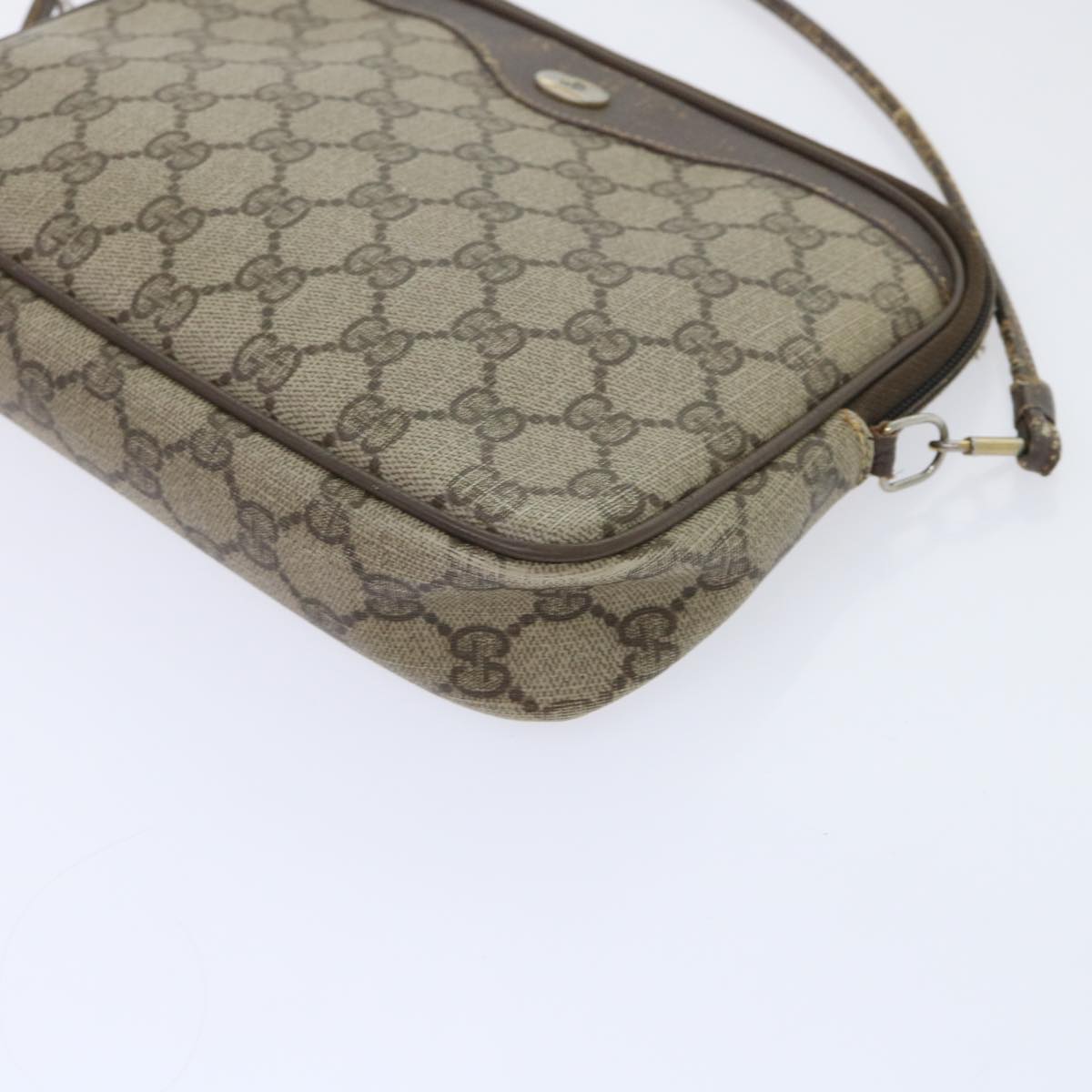 GUCCI GG Canvas Shoulder Bag PVC Leather Beige 97 02 068 Auth ep1573