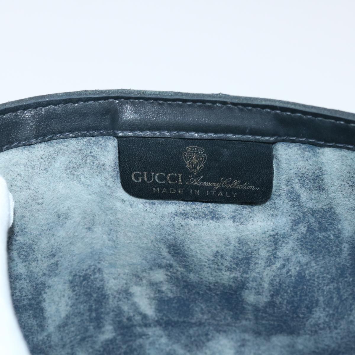 GUCCI GG Canvas Sherry Line Clutch Bag Gray Red Navy 07 014 3087 Auth ep1579