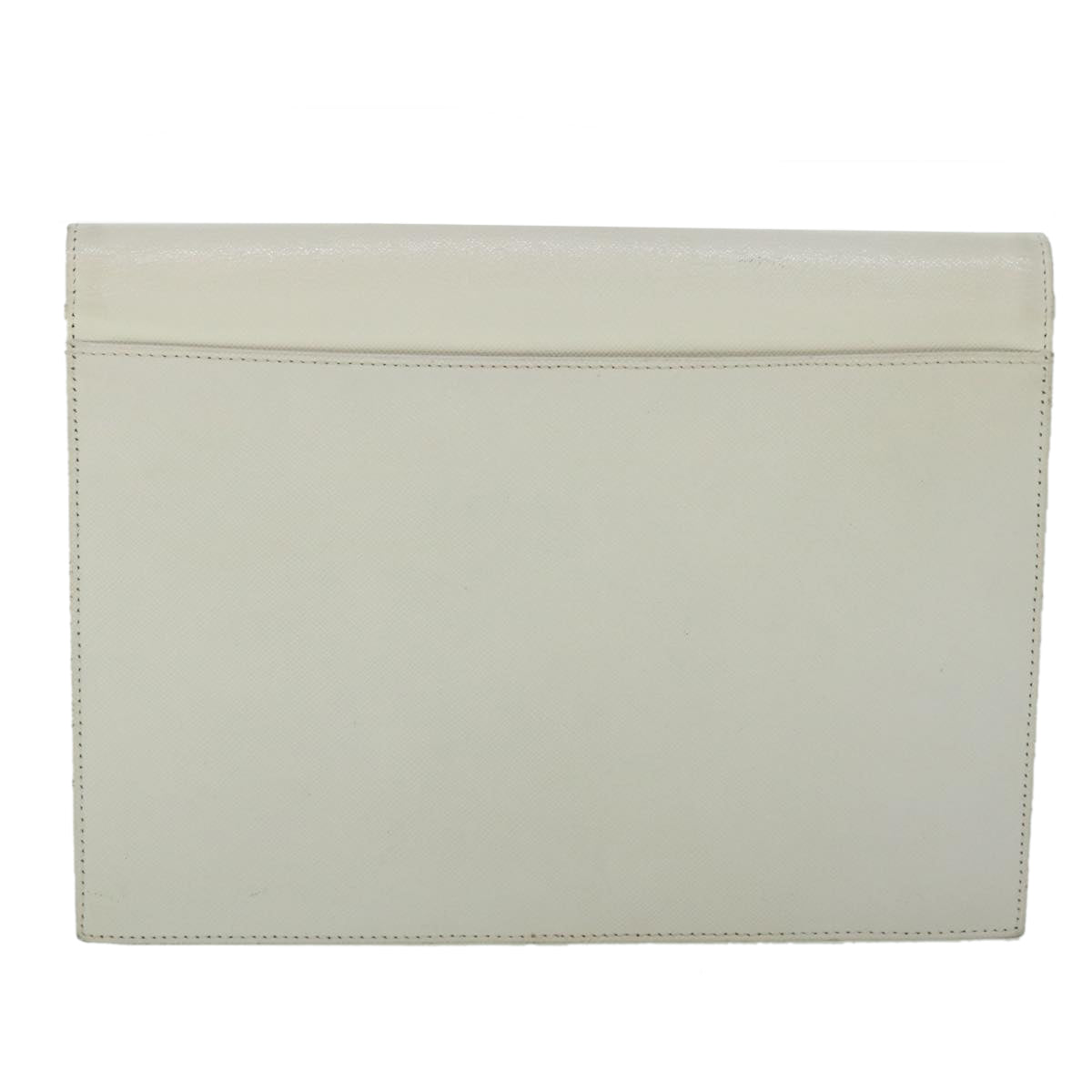 SAINT LAURENT Clutch Bag Leather White Auth ep1580 - 0