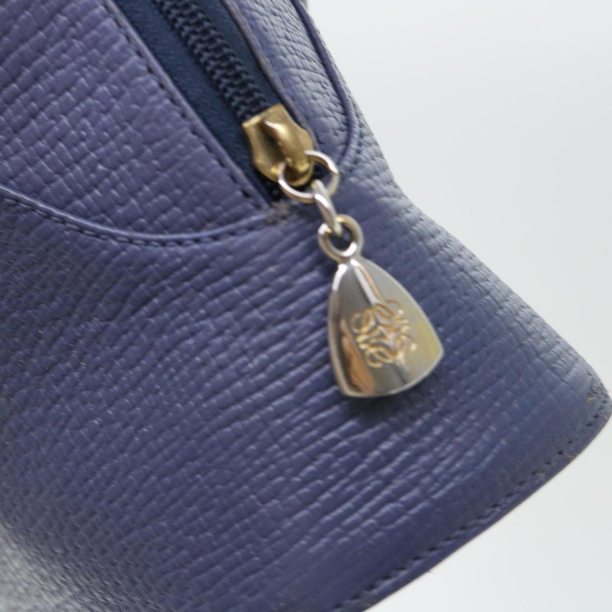 LOEWE Hand Bag Leather Navy Auth ep1587