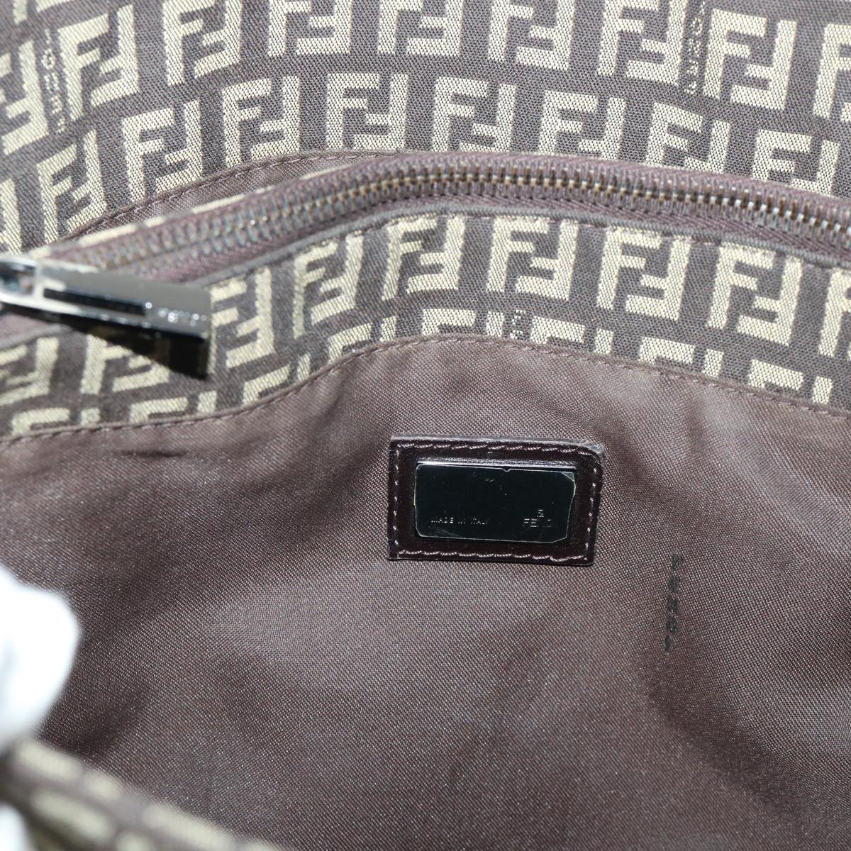 FENDI Zucchino Canvas Tote Bag Brown Auth ep1590