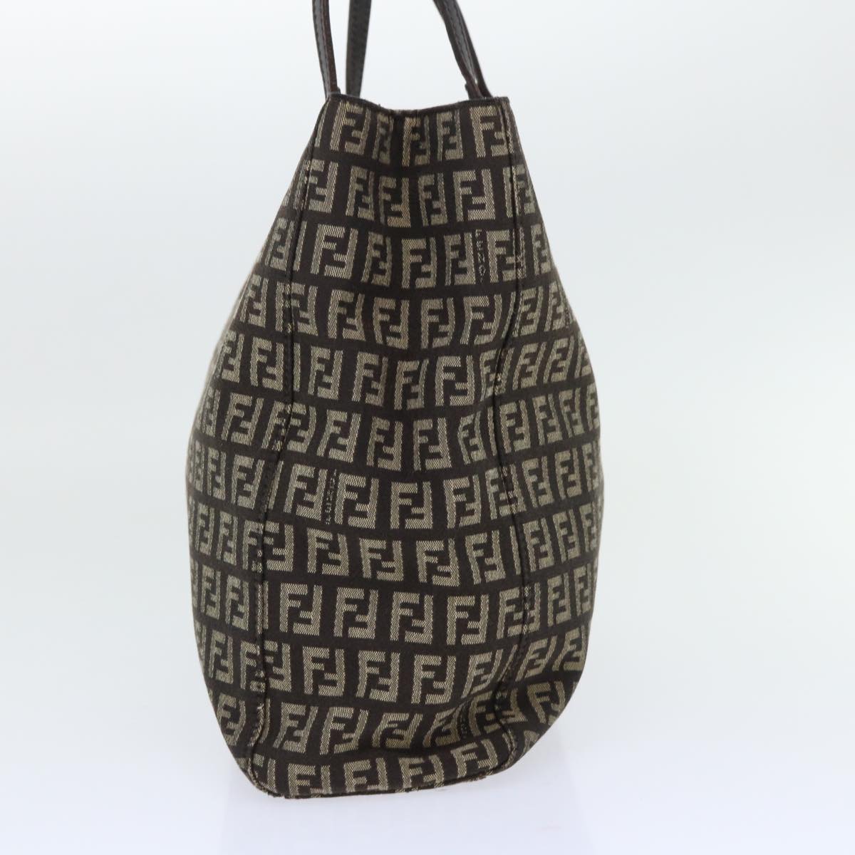 FENDI Zucchino Canvas Tote Bag Brown Auth ep1590