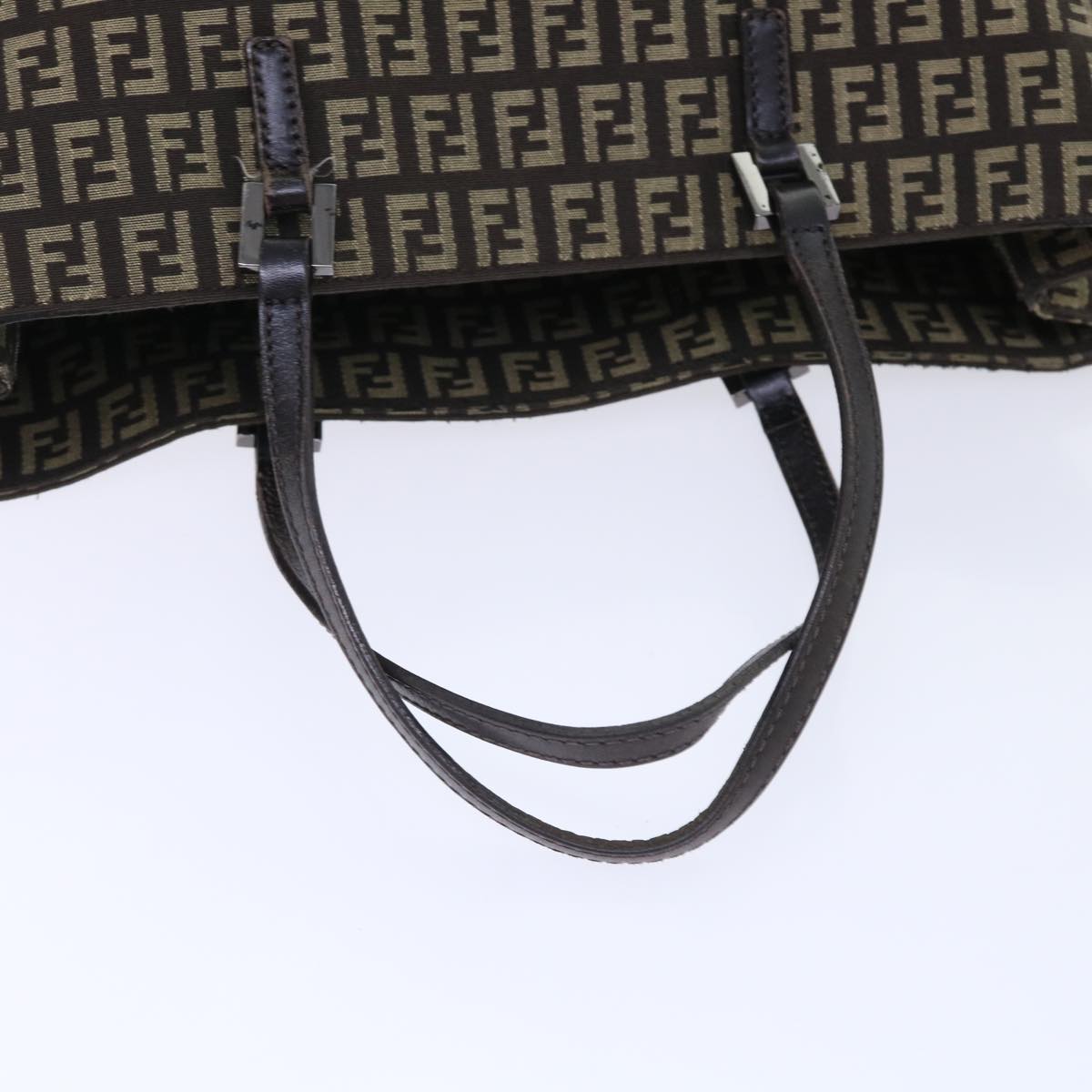 FENDI Zucchino Canvas Tote Bag Brown Auth ep1590