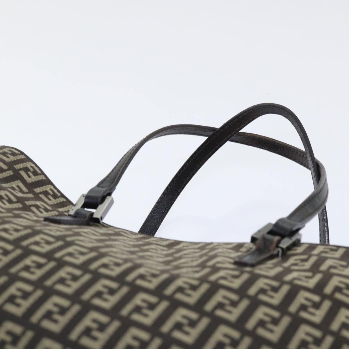 FENDI Zucchino Canvas Tote Bag Brown Auth ep1590