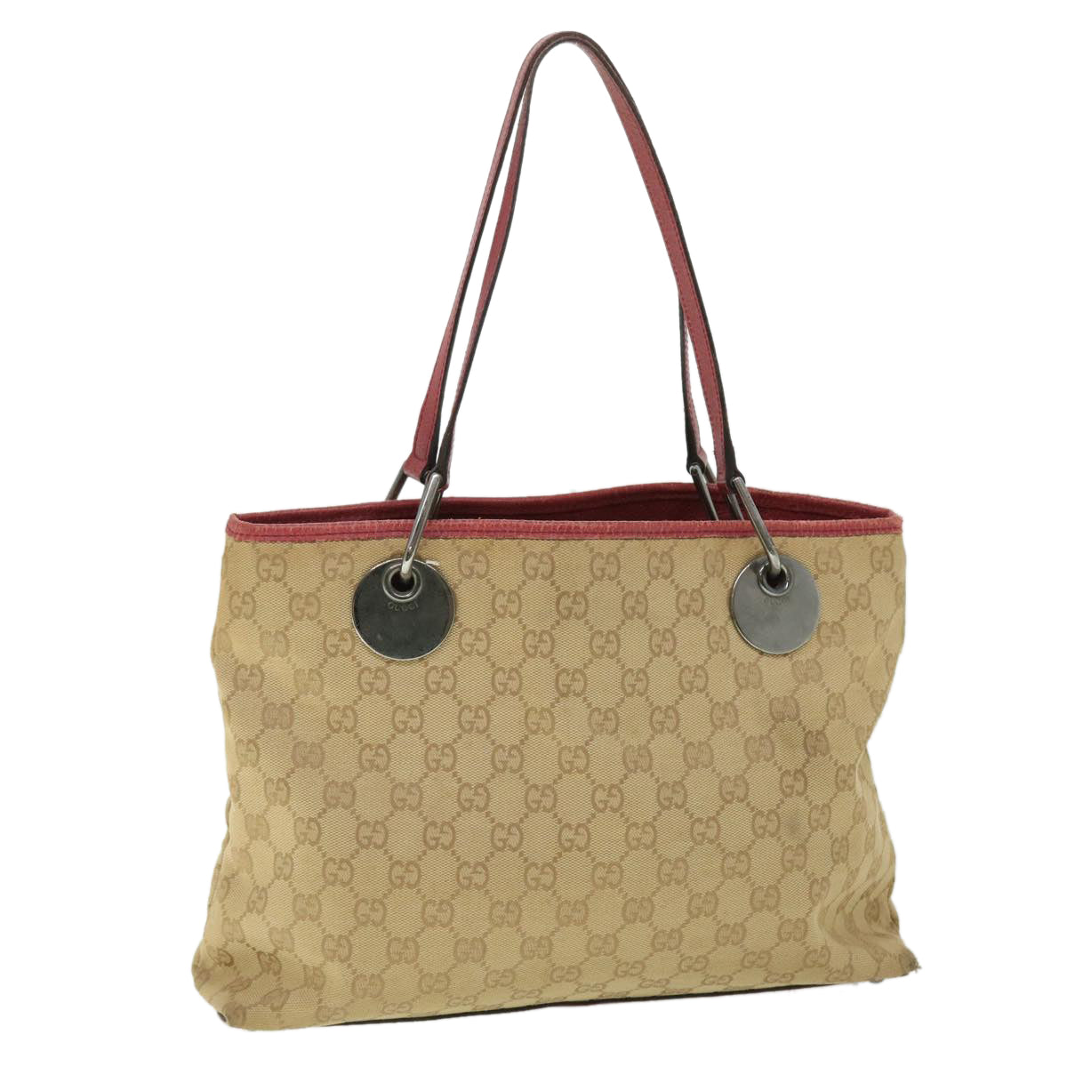 GUCCI GG Canvas Tote Bag Beige 120837 Auth ep1594