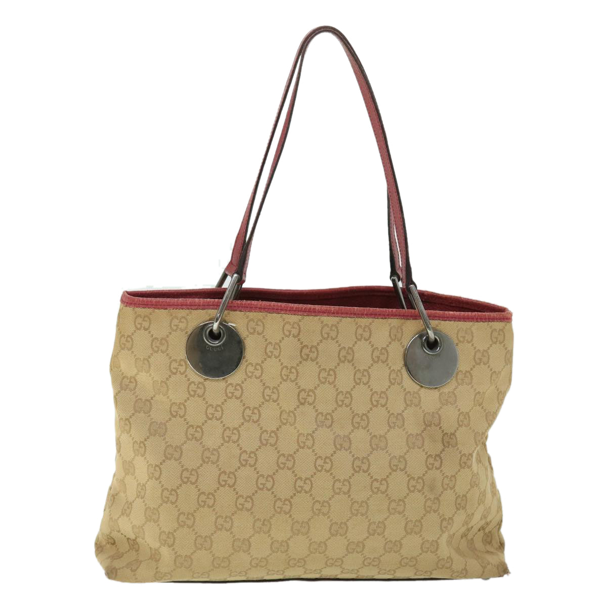 GUCCI GG Canvas Tote Bag Beige 120837 Auth ep1594