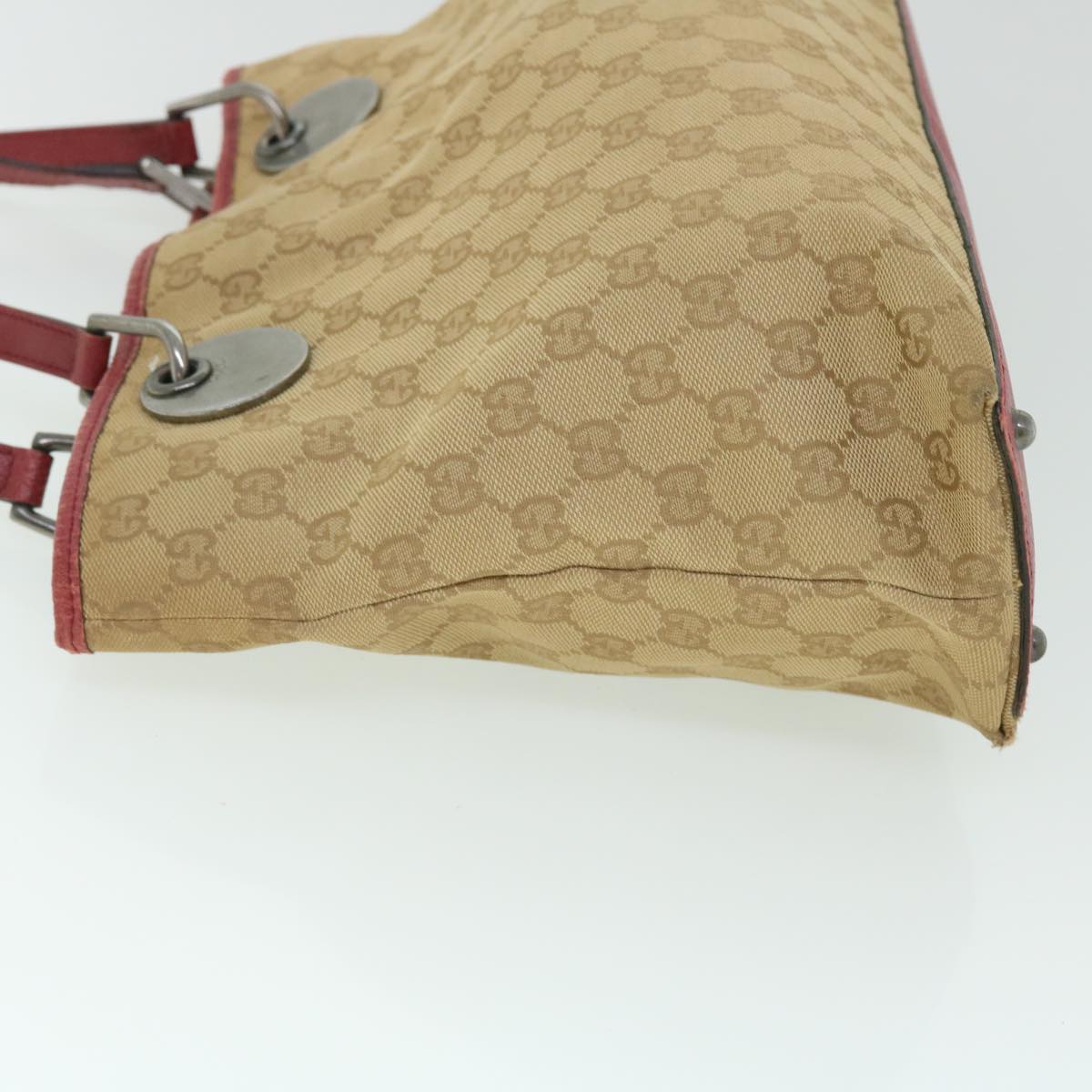 GUCCI GG Canvas Tote Bag Beige 120837 Auth ep1594