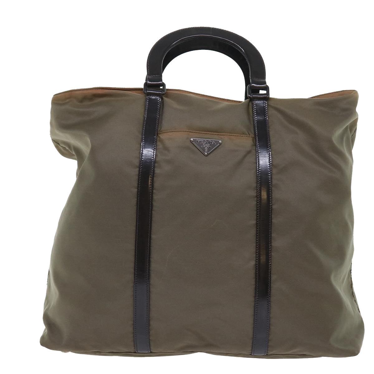 PRADA Hand Bag Nylon 2way Brown Auth ep1595 - 0