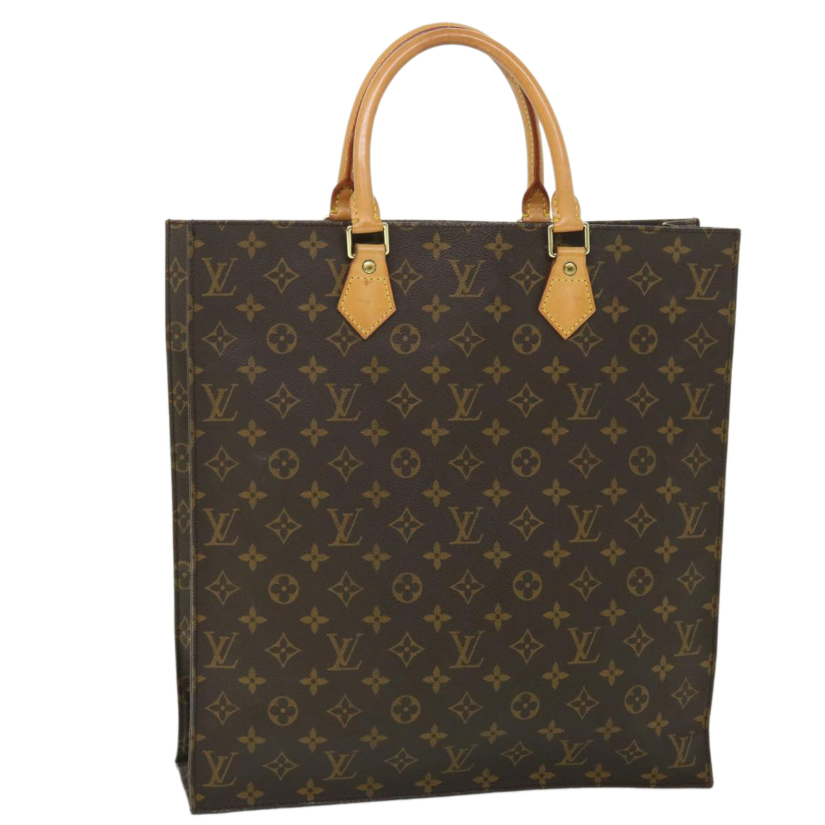 LOUIS VUITTON Monogram Sac Plat Hand Bag M51140 LV Auth ep1606