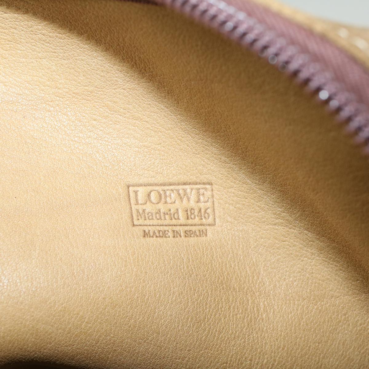 LOEWE Boston Bag Suede Leather Brown Auth ep1609