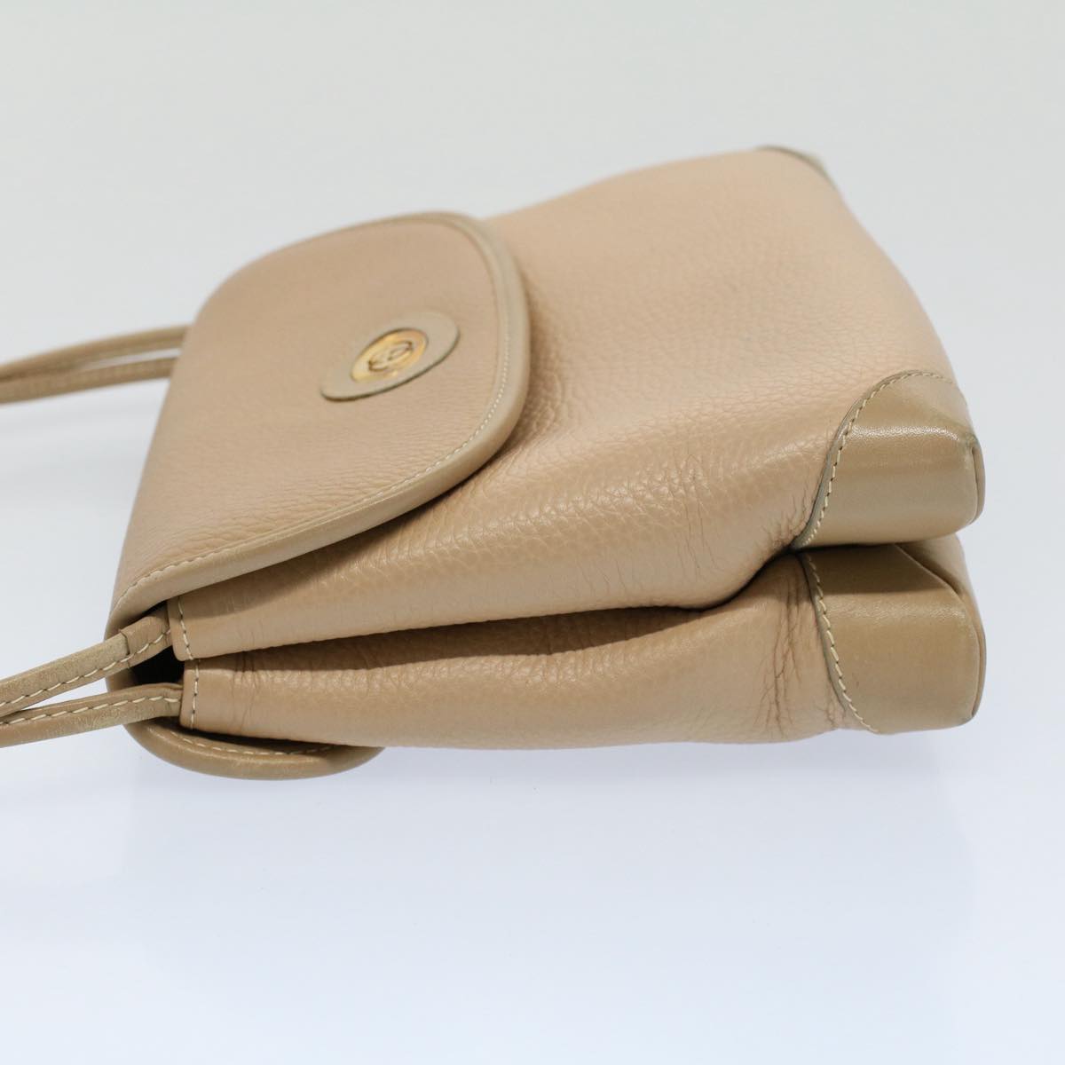 GUCCI Shoulder Bag Leather Beige Auth ep1610