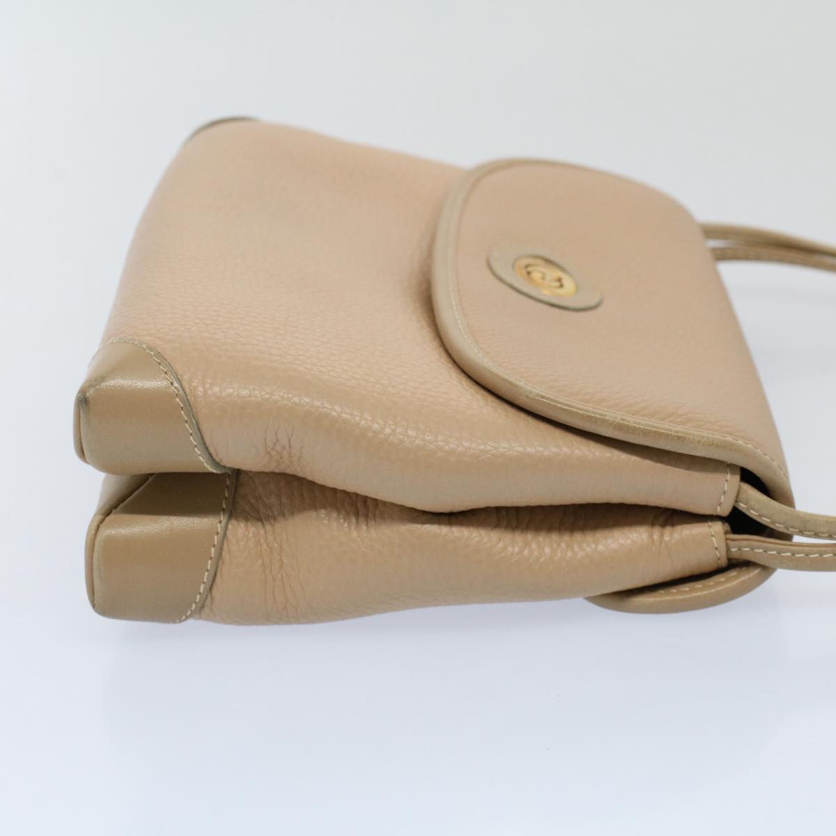 GUCCI Shoulder Bag Leather Beige Auth ep1610