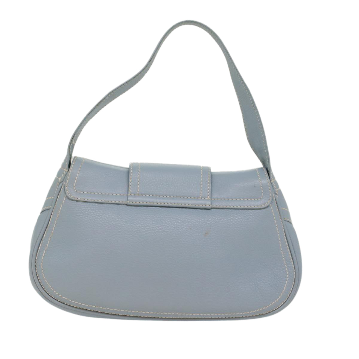 CELINE Shoulder Bag Leather Light Blue Auth ep1618