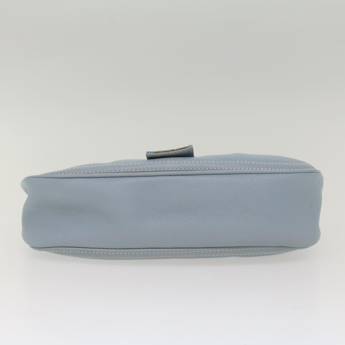 CELINE Shoulder Bag Leather Light Blue Auth ep1618