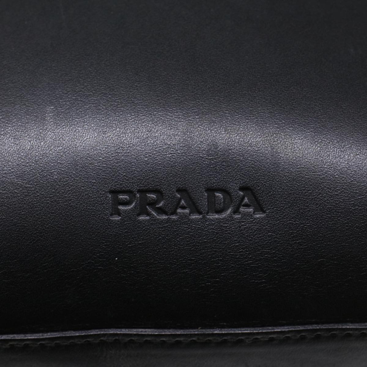 PRADA Shoulder Bag Leather Black Auth ep1623