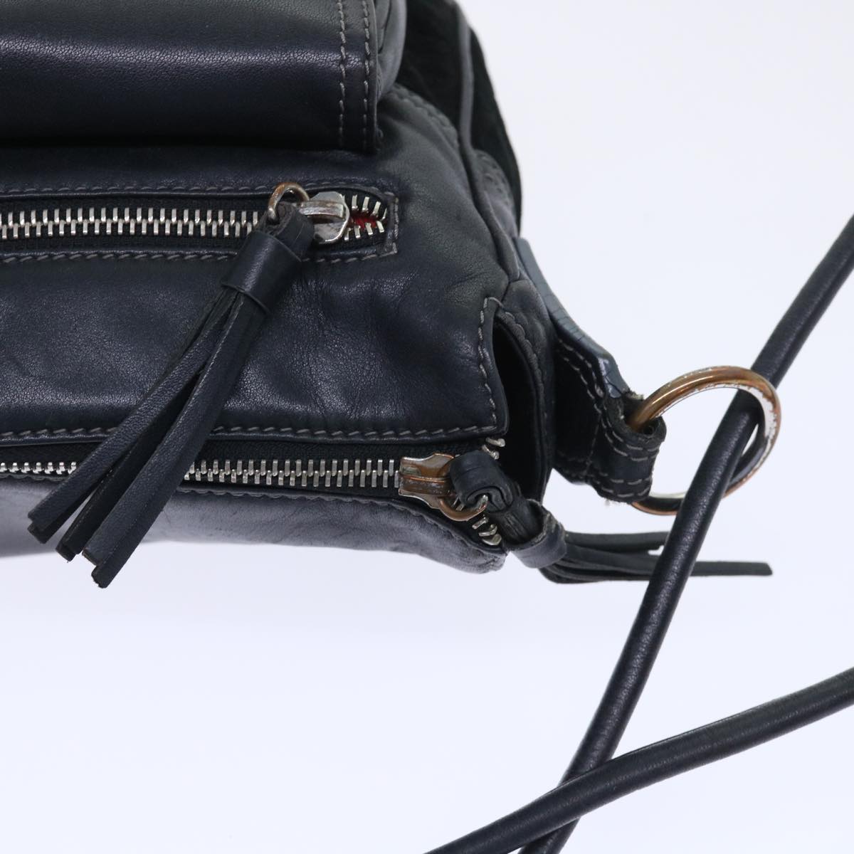 LOEWE Shoulder Bag Leather Black Auth ep1626