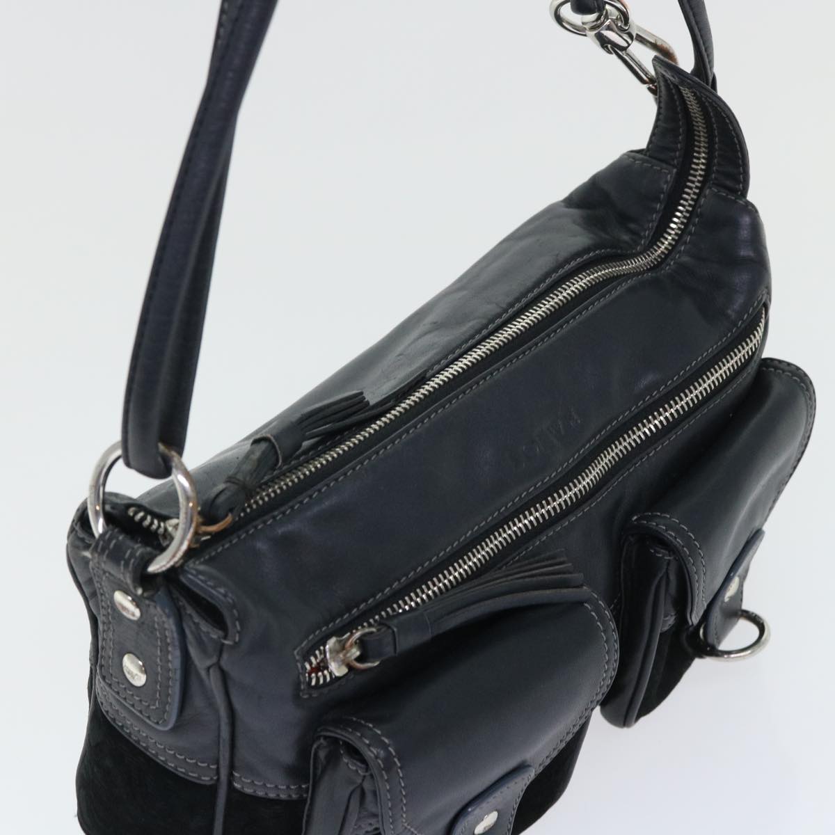 LOEWE Shoulder Bag Leather Black Auth ep1626