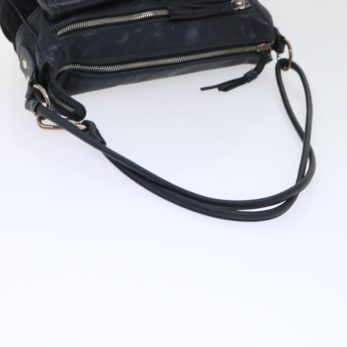 LOEWE Shoulder Bag Leather Black Auth ep1626