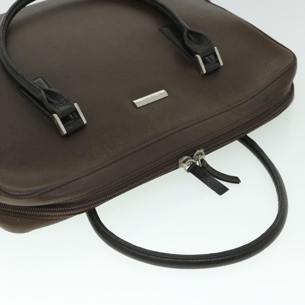 BURBERRY Hand Bag Leather Brown Auth ep1629