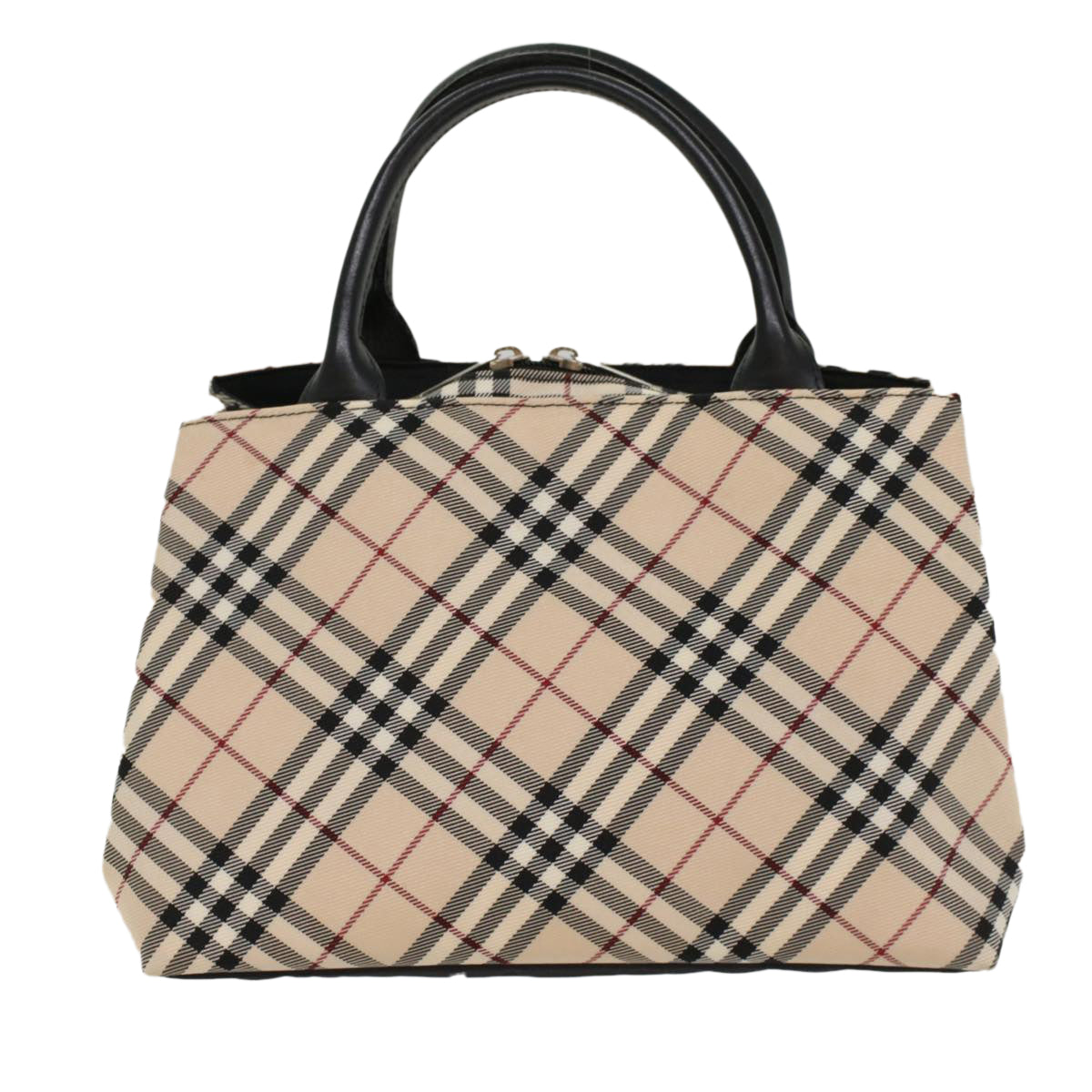 BURBERRY Nova Check Blue Label Hand Bag Nylon Beige Auth ep1650