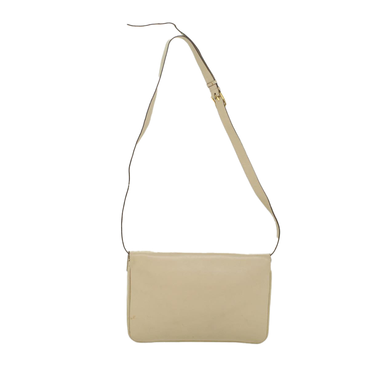 CELINE Shoulder Bag Leather Beige Auth ep1657 - 0