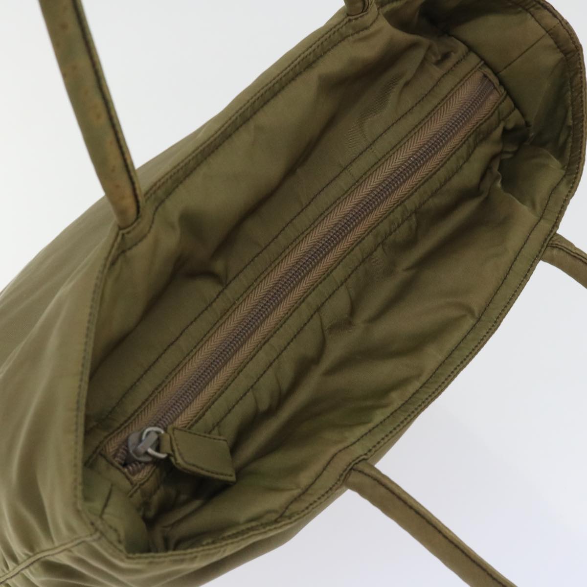 PRADA Hand Bag Nylon Khaki Auth ep1665