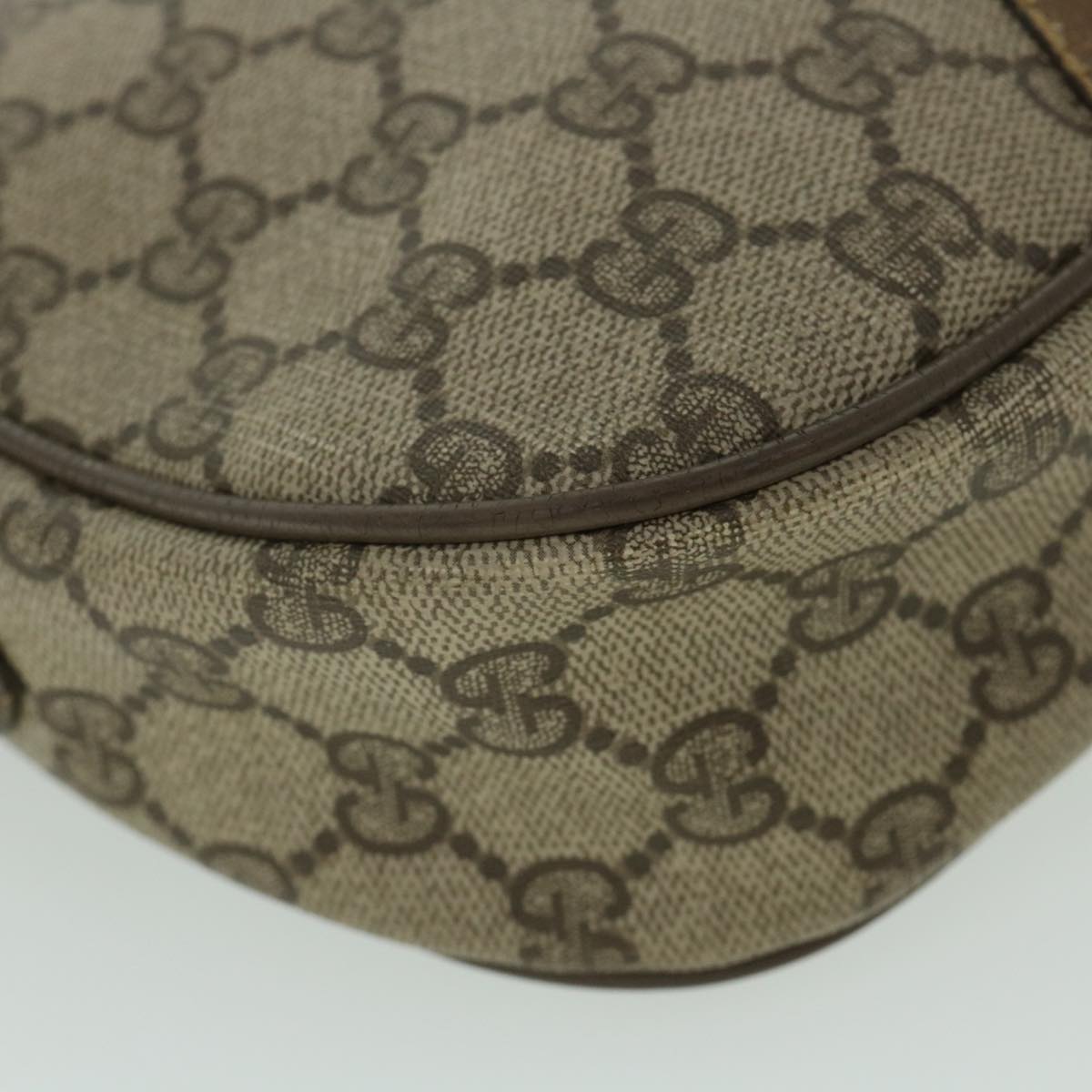 GUCCI GG Canvas Web Sherry Line Clutch Bag PVC Leather Beige Green Auth ep1670