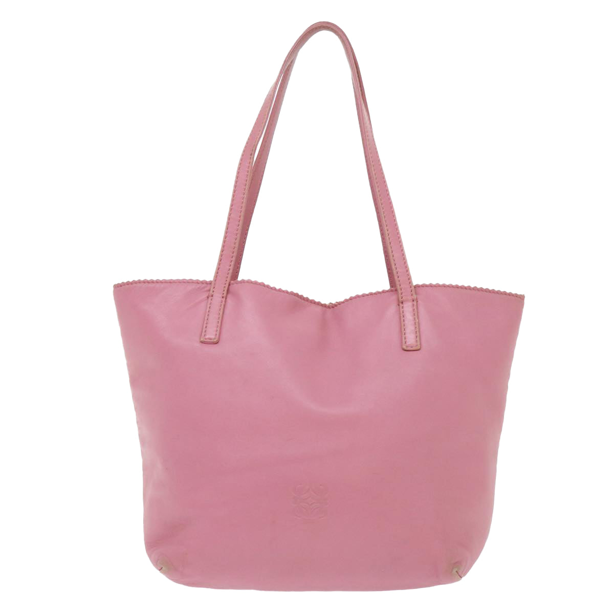 LOEWE Tote Bag Leather Pink Auth ep1688