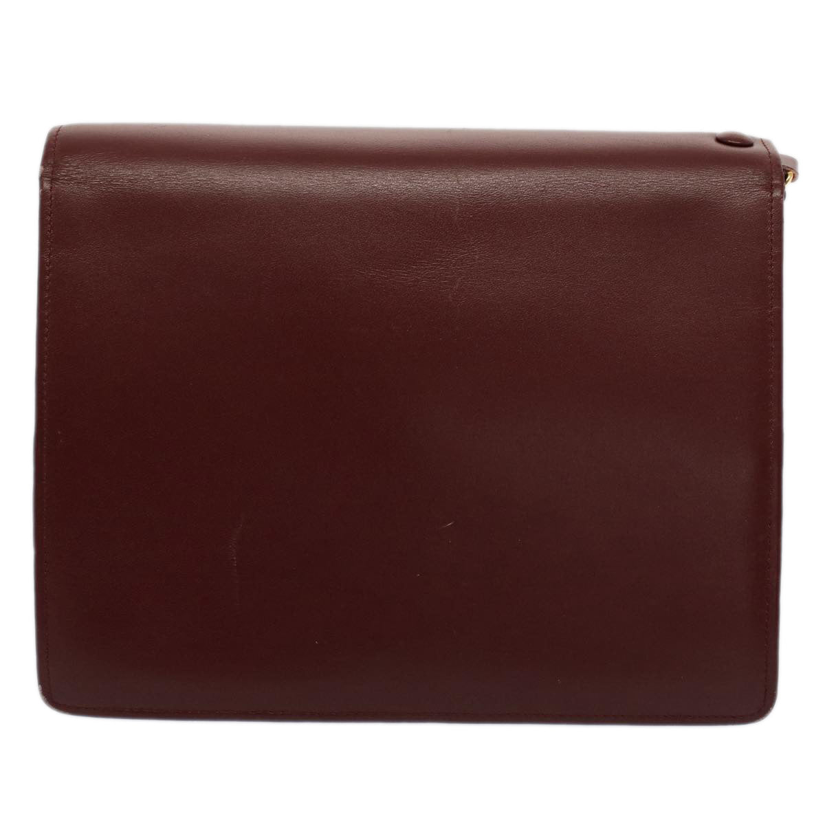 CARTIER Clutch Bag Leather Red Auth ep1696