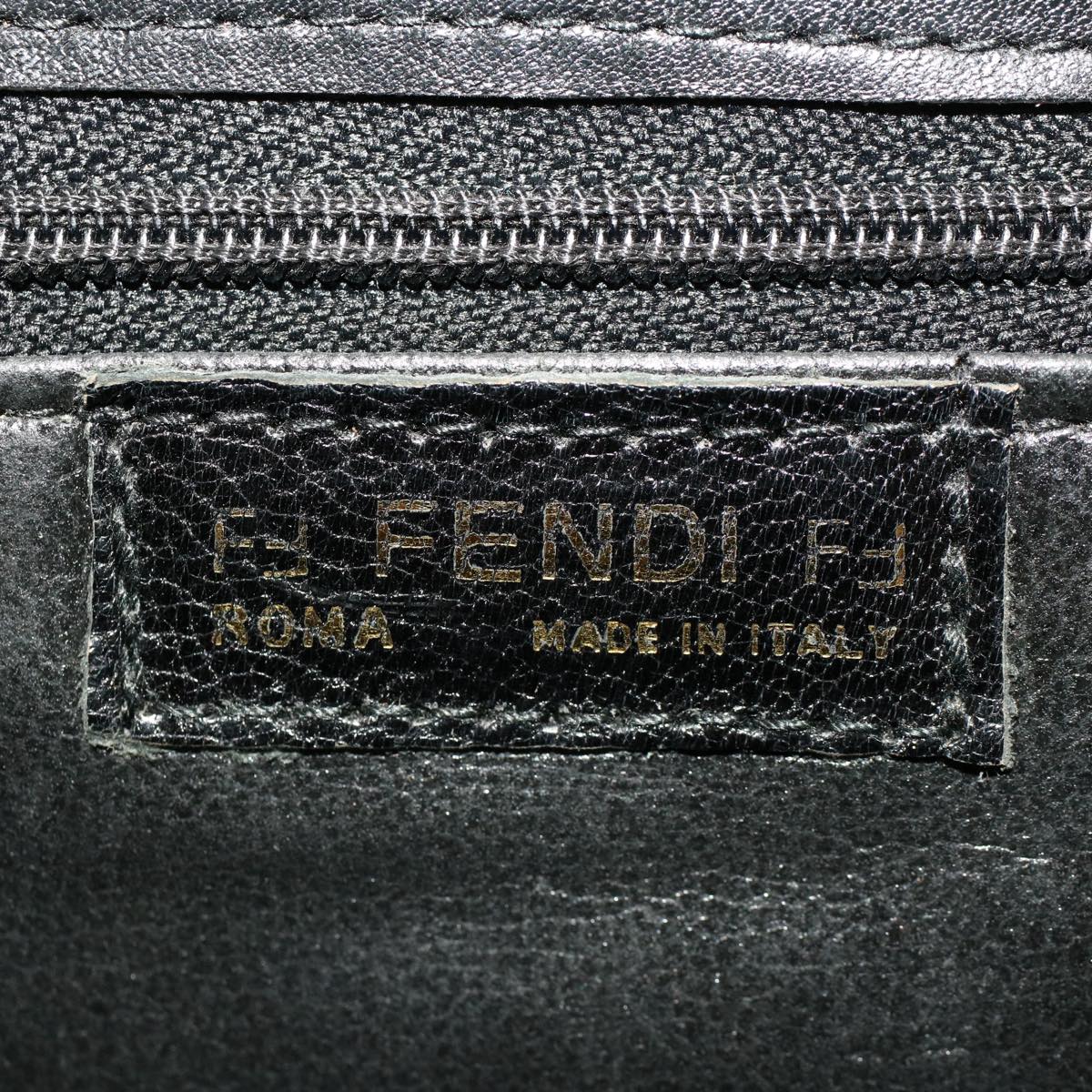 FENDI Shoulder Bag Leather Black Auth ep1697