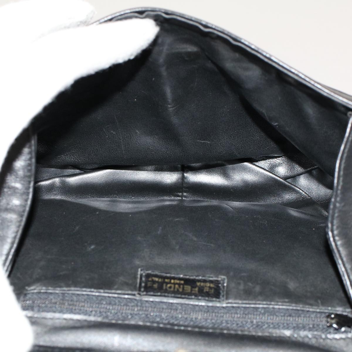 FENDI Shoulder Bag Leather Black Auth ep1697