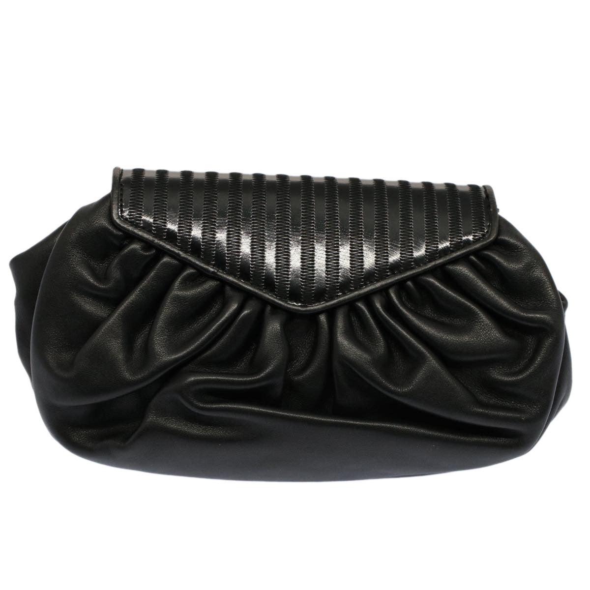 FENDI Shoulder Bag Leather Black Auth ep1697 - 0