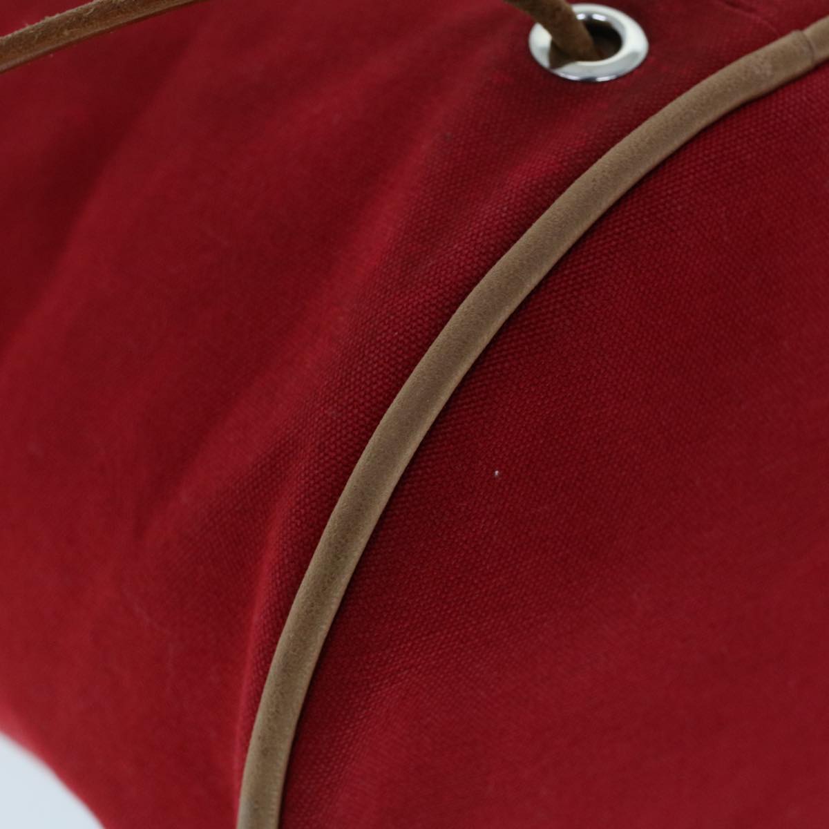 HERMES Shoulder Bag Canvas Red Auth ep1706