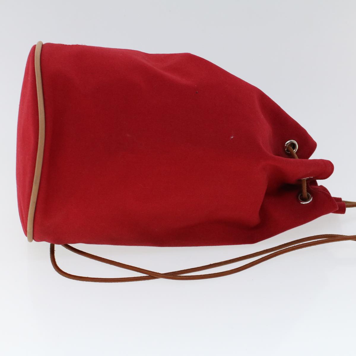 HERMES Shoulder Bag Canvas Red Auth ep1706