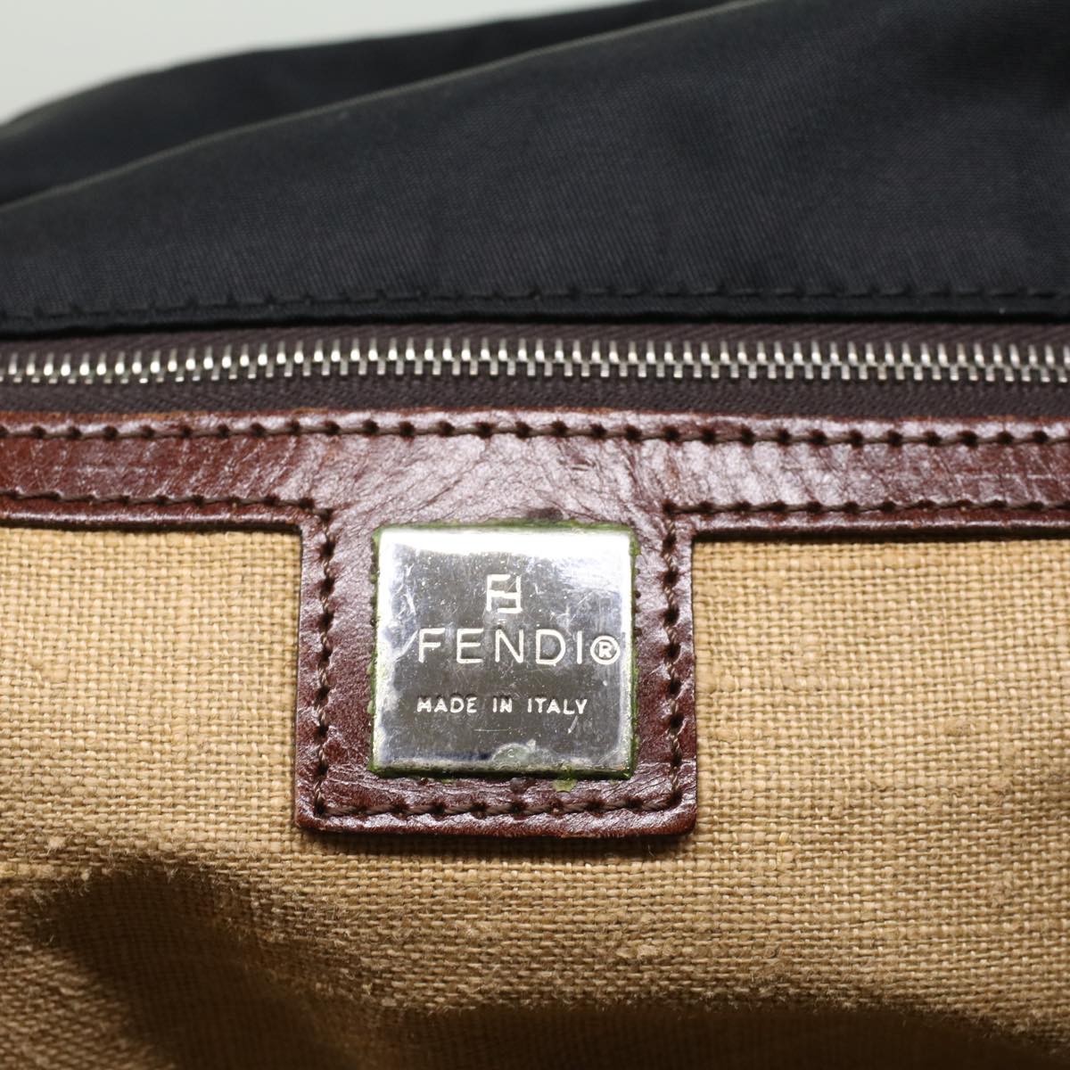 FENDI Tote Bag Nylon Black Auth ep1709